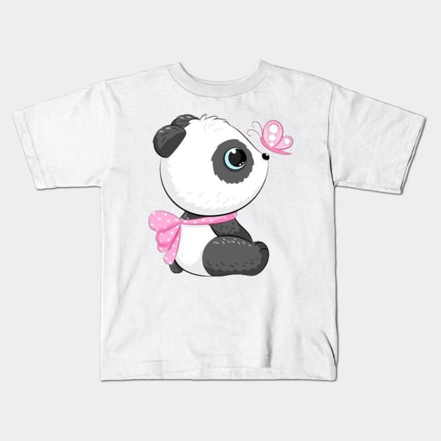 Girl Panda Kids T-Shirt by World Famous Pandas